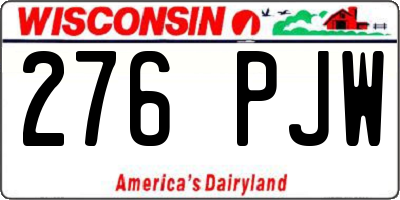 WI license plate 276PJW