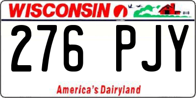 WI license plate 276PJY