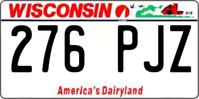 WI license plate 276PJZ