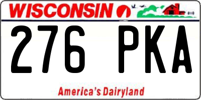 WI license plate 276PKA