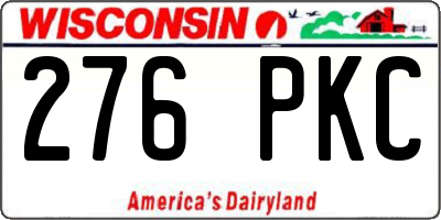 WI license plate 276PKC
