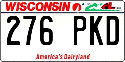 WI license plate 276PKD