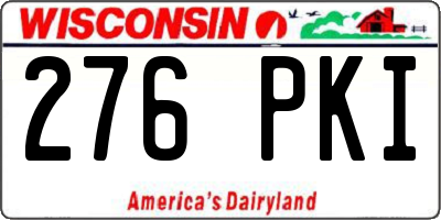 WI license plate 276PKI