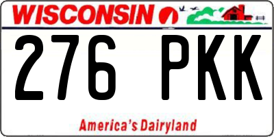 WI license plate 276PKK
