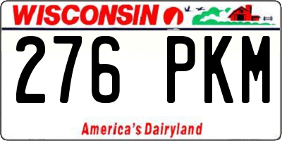 WI license plate 276PKM