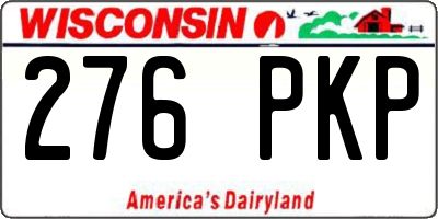 WI license plate 276PKP