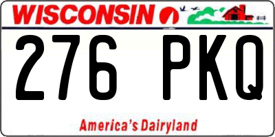 WI license plate 276PKQ