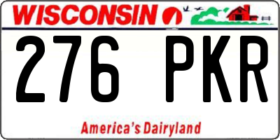 WI license plate 276PKR