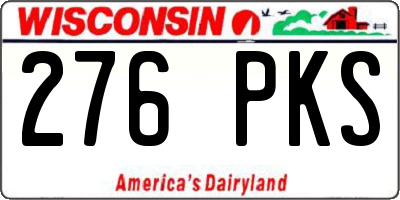 WI license plate 276PKS