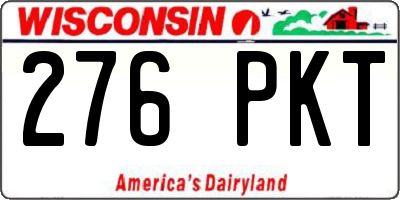 WI license plate 276PKT