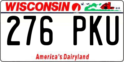 WI license plate 276PKU