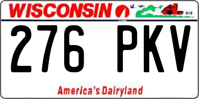 WI license plate 276PKV