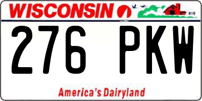 WI license plate 276PKW