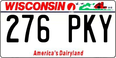 WI license plate 276PKY