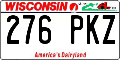 WI license plate 276PKZ