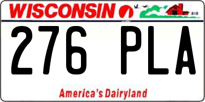 WI license plate 276PLA