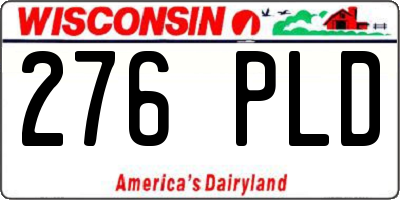 WI license plate 276PLD