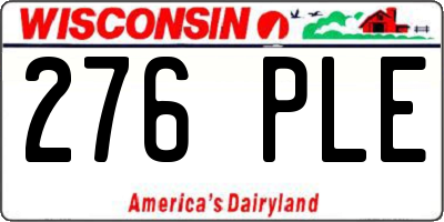 WI license plate 276PLE