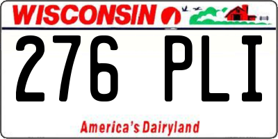 WI license plate 276PLI