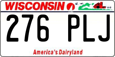 WI license plate 276PLJ