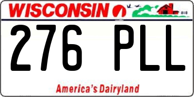 WI license plate 276PLL