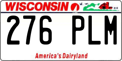 WI license plate 276PLM