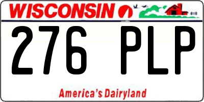 WI license plate 276PLP