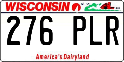WI license plate 276PLR