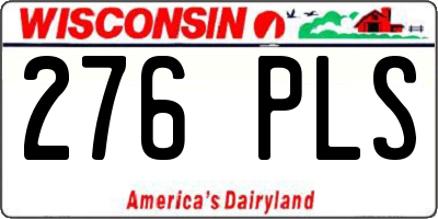 WI license plate 276PLS