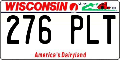 WI license plate 276PLT