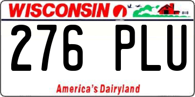 WI license plate 276PLU