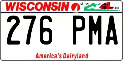 WI license plate 276PMA