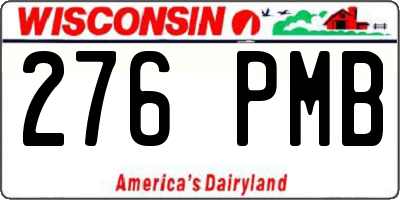 WI license plate 276PMB