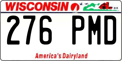 WI license plate 276PMD
