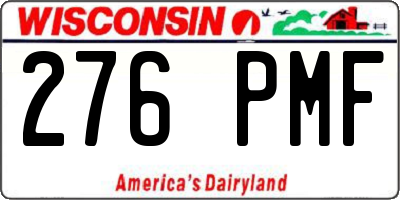 WI license plate 276PMF