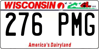 WI license plate 276PMG