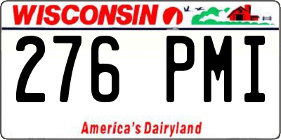 WI license plate 276PMI