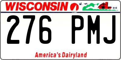 WI license plate 276PMJ