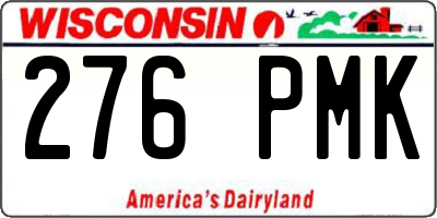 WI license plate 276PMK