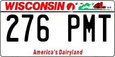 WI license plate 276PMT