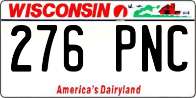 WI license plate 276PNC