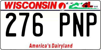 WI license plate 276PNP