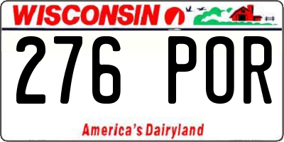 WI license plate 276POR
