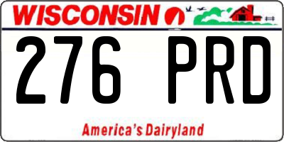 WI license plate 276PRD