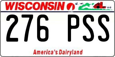 WI license plate 276PSS