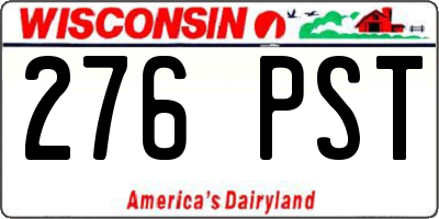 WI license plate 276PST