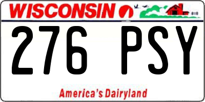 WI license plate 276PSY