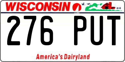 WI license plate 276PUT