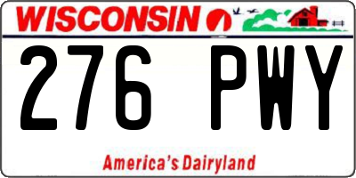 WI license plate 276PWY