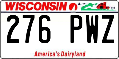WI license plate 276PWZ